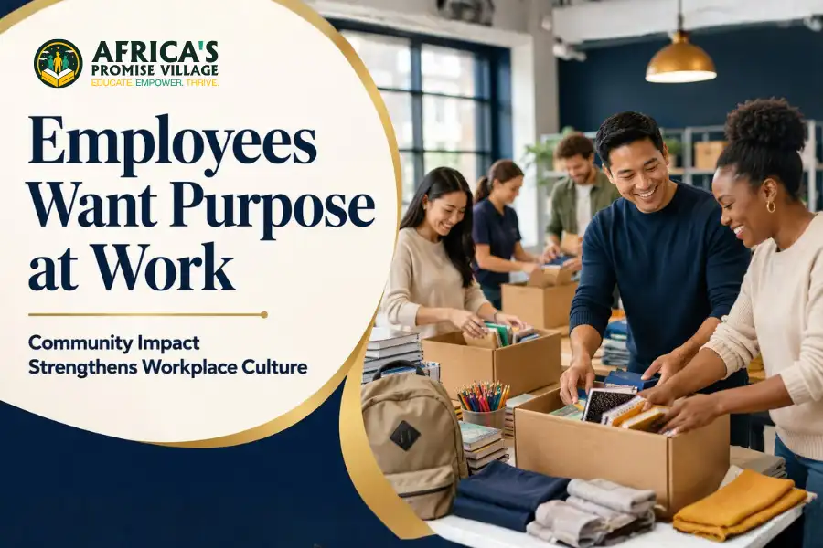 Corporate team participating in charitable community initiatives