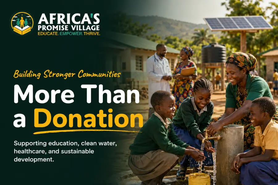 Children attending school near a clean water project in a Tanzanian village